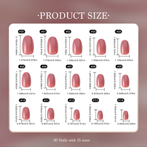 AIERFEI 30 <span class=keywords><strong>Uñas</strong></span> Postizas Rosa Profundo con Rico Tono Magenta Corto Oval Gel Suave Prensa <span class=keywords><strong>en</strong></span> las <span class=keywords><strong>Uñas</strong></span> para Suministro Al por Mayor - Product Image 4