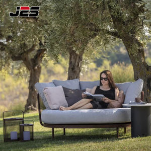 Chaise longue en osier pour restaurant Chaise longue ronde <span class=keywords><strong>avec</strong></span> <span class=keywords><strong>coussins</strong></span> et cadre en métal pour <span class=keywords><strong>jardin</strong></span> et patio - Product Image 4