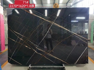 Tùy chỉnh tự nhiên tinh khiết màu đen đá cẩm thạch với dòng vàng <span class=keywords><strong>Iran</strong></span> Đen Đá Cẩm Thạch tĩnh mạch của vàng tĩnh mạch tunisa vàng đen stlaurent gạch đá cẩm thạch - Product Image 6