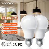 Ampoule LED A19 WOOJONG OEM ODM, culot E26, 110V, 90lm/W, marque privée, fabricant de lampes LED personnalisables pour le marché américain, Bombillo