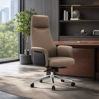 Patron à dossier haut PDG travail chaise d'ordinateur chaise de direction ergonomique en cuir pivotant en PU salle de réunion bureau bureau et ensemble de chaises