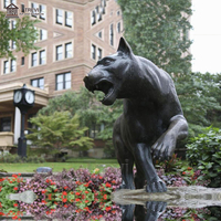 Sculpture de mascotte animale de décoration extérieure, statue de panthère noire en bronze
