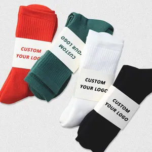 Custom packing Logo socks Order Design Own Fashion Crew Socks Embroidery Jacquard Mens Sports Cotton Crew Socks
