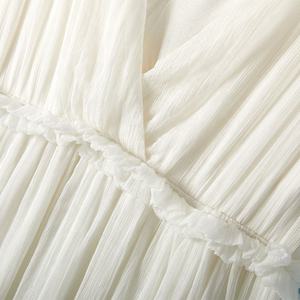 שמלת משי 100% נקבה הסיטונאי ללא שרוולים הצוואר rule מוצק ruffle שמלות כלה קיץ d35207c - Product Image 4