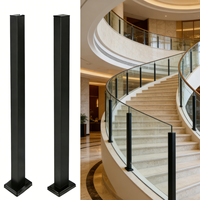 Poteau de balustrade en verre sans cadre en acier inoxydable de style moderne, résistant à la rouille, pour escalier, villa, appartement