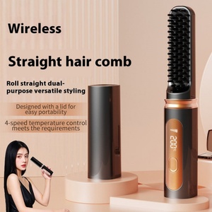 Home Use <b>Wireless</b> Rechargeable Hair <b>Straightening</b> Comb Portable Mini <b>Straightening</b> Plate Multifunctional Hair <b>Straightening</b> Comb - Product Image 5