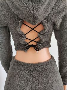<span class=keywords><strong>Abbigliamento</strong></span> Invernale di Lusso per Donne 2026, Set Tuta in Pelliccia Prettylittlething, Completo Sportivo Due Pezzi con Pantaloni e Felpa con Cappuccio - Product Image 6