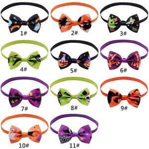 Fabricant de noeuds papillon réglable pour chien Halloween collier de noeud papillon citrouille fantôme pour chiens - Product Image 2