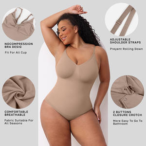 Women's Plus Size Firm Thin Full <b>Body</b> <b>Shaper</b> Seamless <b>Bodysuit</b> Tops Abdomen Tinting Hip Lifting Postpartum Nylon <b>Body</b> Shaping - Product Image 3