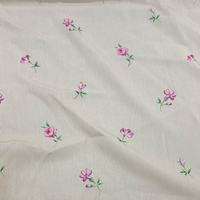 Tissu en Chiffon Gris à Petits Imprimés Floraux, Anti-Plis, 110 GSM, Design Personnalisé, Polyester Froissé pour Robes de Filles