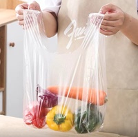 Sacs en plastique transparents personnalisés en PE pour T-shirts, rouleaux de sacs d'emballage pour courses en supermarché, sacs de transport pour T-shirts