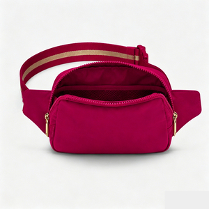 USA Warehouse Durable Nylon Waist Bag Webbing Strap Fanny Pack Phone Carrier Crossbody Bag For Outdoor Sports - Product Image 1