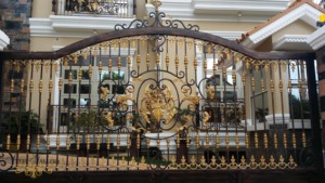 Prima Gate Company Gate Diseño superior Lujo Wroug Gold Iron Gate Villa Manor Castle <span class=keywords><strong>Entrada</strong></span> exterior Puertas eléctricas - Product Image 3
