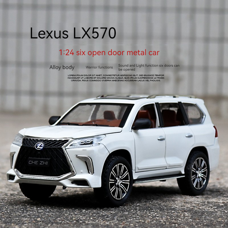 レクサス LX570 1/24 ホワイト レクサス LX570 1/24 ミニカー 全5色 ライト点灯 エンジン