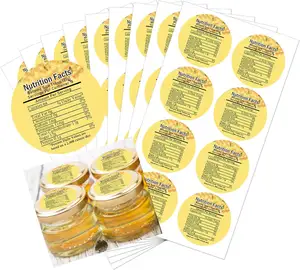 Custom Printed Quality Food Label Sticker Label Supermarket Price Label Pvc Waterproof Adhesive Sticker Accept