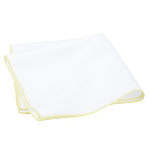 الأكثر مبيعًا مناديل تشبه الحرير جيب هانكيز بيضاء بحدود صفراء لحفلات الزفاف كاجوال بلون واحد جيب مربع للرجال - Product Image 3