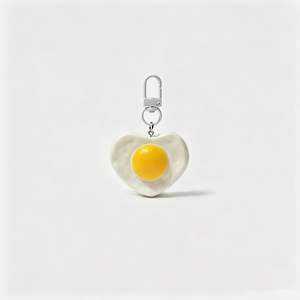 Uionen Porte-clés amusant et mignon en forme de grand oeuf frit jaune poché, jouet alimentaire, pendentif de sac, accessoires de sac à dos - Product Image 5