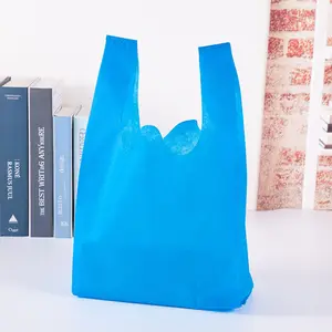 YC Promotional Pp Non Woven Bags Polypropylene Nonwoven T Shirt Bag T-shirt Non-woven Vest Carrier Shopping Bag