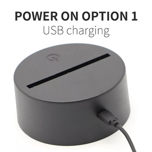 Trang trí phòng ngủ 7 màu <span class=keywords><strong>3D</strong></span> LED ánh sáng ban đêm cảm ứng chuyển đổi Acrylic hình tròn ánh sáng đèn LED gỗ tròn RGB Acrylic cơ sở - Product Image 6