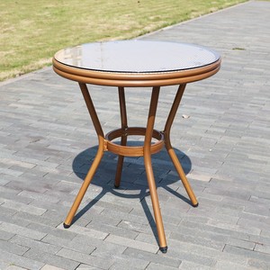 Nhà Máy Giá Pháp Bistro Mây Bàn Và Ghế Nhôm Bàn Ăn Đặt Vườn Pháp Cafe Bàn Và Ghế Đặt - Product Image 4