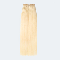 Extensions de cheveux humains lisses dorés 100% vierges, soyeux, sans nœuds, sans perte, faciles à coudre pour usage quotidien, fêtes, mariages et coiffures en salon