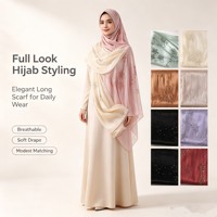 Hijab en mousseline scintillante orné de strass et de motifs floraux, doux et élégant, foulard musulman respirant, long châle pour mariage et fête de l'Aïd
