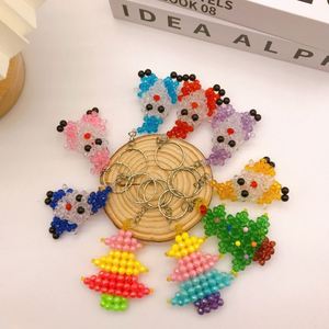DIY Handmade Beaded Santa Claus Keychain Crystal Christmas Key Chains Charm Handicrafts Christmas Gifts Christmas <b>Tree</b> Keychain - Product Image 1