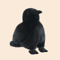 Peluche Realista de Cuervo Negro Volador, Juguete de Peluche de Cuervo de la Suerte, Animal Salvaje, Muñeco de Peluche de Algodón PP