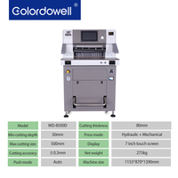 Máquina Cortadora de Papel Hidráulica WD-8500D de 500 mm y 80 mm, Programable y Automática, con Pantalla Táctil de 7 Pulgadas, Motor con Certificación CE