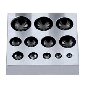 Bloc de repiquage en fer à 12 cavités, finition miroir, moule de forme irrégulière, outils de moulage de bijoux DIY SUNTOOLS/STIPL Modèle 269J Punjab - Product Image 1