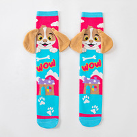 Chaussettes hautes 3D en peluche pour enfants, motif animaux mignons (lapin, hibou, koala, chien), en coton, pour tout-petits filles et garçons, amusantes