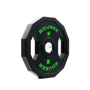 Rouser Fitness Custom Black Bumper Gym Polyurethane 1.25KG-20KG <strong>Weight</strong> Plates PU Urethane Hand Grip Steel Material KG/LB Display - Product Image 1