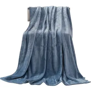 Синяя вязаная Роскошная флисовая кровать на заказ зимнее шерстяное Сублимационное качество утяжеленное плюшевое одеяло для кровати