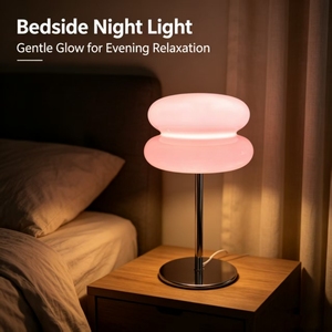 Dimmable Pink <strong>Table</strong> Lamp with Touch Control Sensor LED Bedside Desk <strong>Light</strong> with USB Charging Port - Product Image 1