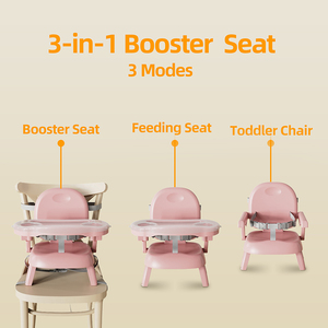 Seggiolino Rialzato Pieghevole per Neonati e Bambini con Vassoio Rimovibile e Cintura di Sicurezza, Rosa, per Campeggio e Viaggi, con Tettuccio Parasole - Product Image 5