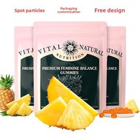 Bonbons Gommeux Premium Équilibre Féminin Saveur Ananas Complément Alimentaire pour Femmes Soutien Immunitaire Croissance Capillaire Sachet Doypack OEM