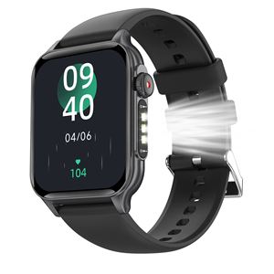 P6 Max thời trang Smartwatch BT cuộc gọi với đèn pin Heart Rate Monitor huyết áp Monitor IP67 không thấm nước tùy chỉnh thông minh đồng hồ - Product Image 1