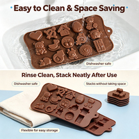 Moule en silicone pour chocolat, outil de moulage par soufflage, ustensile pour la fabrication de bonbons de Noël