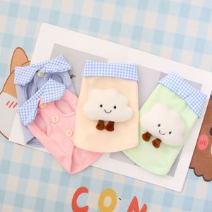 Cárdigan de felpa Pet Cloud para perros y gatos, ropa de primavera y otoño, abrigo con cuello a cuadros de diseño bonito de poliéster suave - Product Image 3