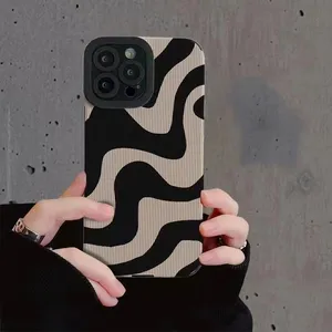 Simple Zebra Stripes Case for iPhone 15 11 14ProMax Cover 13 Phone 12 Soft 6 XR XS Shockproof protective cover cheap wholesale