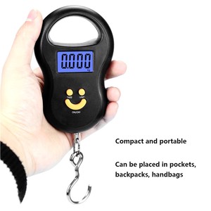 Báscula <span class=keywords><strong>de</strong></span> pesaje electrónica con pantalla LCD portátil <span class=keywords><strong>de</strong></span> 30kg y 50kg, gancho alimentado por batería para medir peso, báscula electrónica promocional - Product Image 3