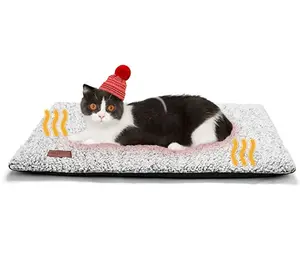 Lit auto-chauffant pour chat et chien, tapis chauffant thermique pour animaux de compagnie, coussin avec fond antidérapant