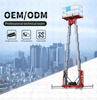 16m Kaldırma Yüksekliği Çift Mastlı Taşınabilir Alüminyum Alaşımlı Mastlı Platform CE Yüksek Kalite 240KG Yük Kapasiteli Elektrikli