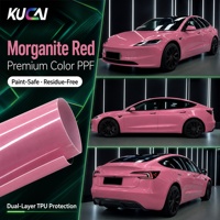 Film de protection PPF en TPU KUCAI Morganite Rouge, garantie 5 ans, 1,52*15M, échantillon, film vinyle changeant de couleur, film vinyle pour enveloppement