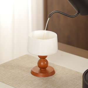 Soporte de madera para velas con forma de calabaza, color negro y marrón claro, decoración del hogar, estilo chino - Product Image 2