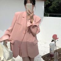 Vente en gros Automne Chic minorité française revers trois boutons costume avec sangle fendue à l'intérieur manteau robe costume femmes ensembles