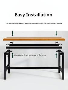 طاولة طويلة ضيقة عالية توضع على الحائط مع مجموعة كراسي لمحل الشاي بالحليب - Product Image 4