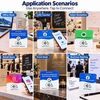 Plaque d'affichage NFC en acrylique imprimée avec code QR, adhésive, étanche, pour carte de membre, mini-étiquette, paiement et affichage des commentaires clients