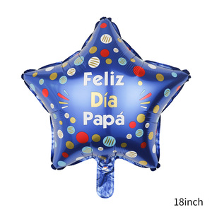 Venta al por mayor Feliz Día del Padre Globos de Aluminio Español Inglés Forma de Estrella Redonda Día del Padre Globo - Product Image 6