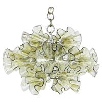 Lampe suspendue circulaire postmoderne en forme de pétale pour villa duplex, bureau, gris fumé artistique, alimentation CA